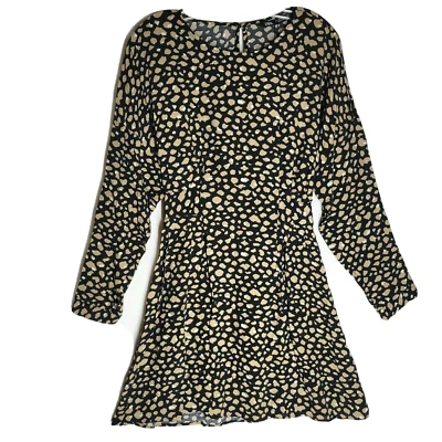 Nuevo con etiquetas Vestido Zara Línea A Estampado Animal Manga Larga Cuello Redondo Talla Pequeña  Foto 1 de 4
