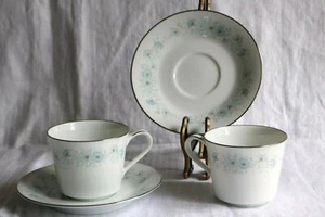 Noritake INVERNESS 6716 Japan 3 1/4"d x 2 3/4"h Coffee Cups & 6" Saucers (2 ea) - Picture 1 of 4