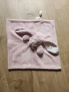 Blankets & And Beyond Pink Bunny Lovey Stars Ears Plush Soft Toy Baby Security - Picture 1 of 6
