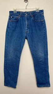 Jeans Levis 501 para hombre 32x30 (31x27) azul botón mosca recto vintage años 90 EE. UU. - Imagen 1 de 18