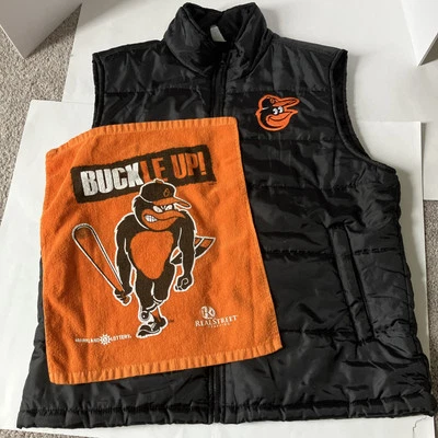 MLB Baltimore Orioles Chaleco Chaqueta Nylon Con Toalla Rally 2014 Foto 1 de 4