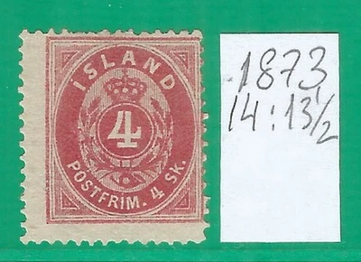 ICELAND 1873 mint stamp no gum Michel# 3 A - Image 1 of 2