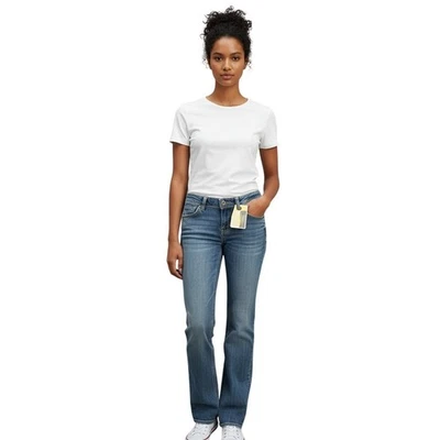 Pantalones de mezclilla vintage Levi's Girls bota ajustada terciopelo aplastado talla 10 desgastados nuevos con etiquetas Foto 1 de 4