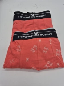 Psycho Bunny Men’s Boxer Brief Size M 2 Pack Stretch Cotton Modal Orange - Picture 1 of 6