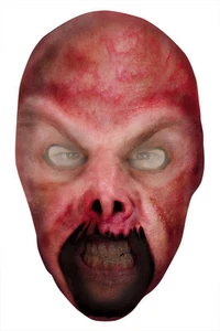 SKINNED ALIVE FIRE DEMON FULL NYLON MASK ADULT HALLOWEEN COSTUME ACCESSORY - Picture 1 of 1