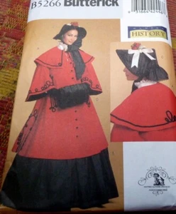 Butterick Historical Victorian Costume Coat Cloak Skirt Bonnet Sew Pattern 8-14 - Picture 1 of 1