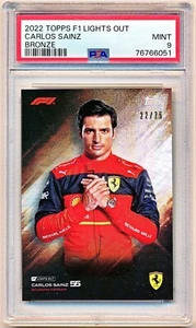 2022 Topps F1 Lights Out Carlos Sainz Drivers Bronzo #NNO (22/75) PSA 9 - POP 1 - Foto 1 di 2