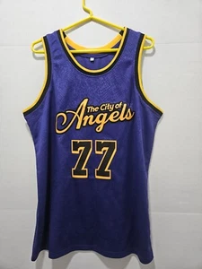 MAGLIA PERSONALIZZATA LUKA DONCIC #77 LA CITY OF ANGELS MAGLIA PELLE DI SERPENTE VIOLA LARGE - Foto 1 di 10