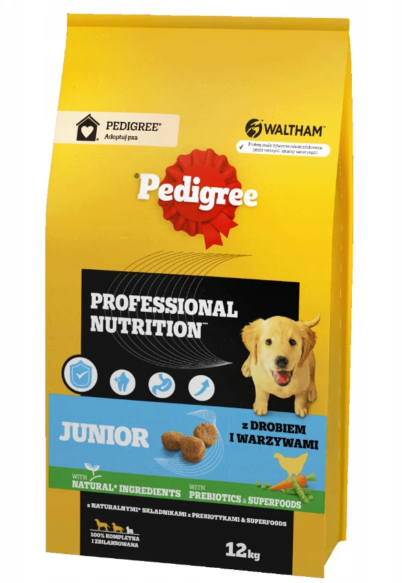 Pedigree Junior Professional Nutrition 12kg Geflügel Gemüse Futter Für Welpen