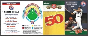 1996 MONTREAL EXPOS Labatt 50 Regular Season POCKET SPIELPLAN EX-MINT - Bild 1 von 1
