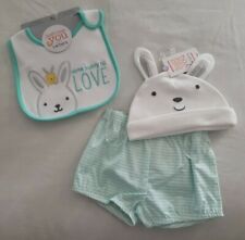 Carter's Just One You Easter Bloomers Size 3-6 Months w/ Bunny Hat + Bib Set NWT