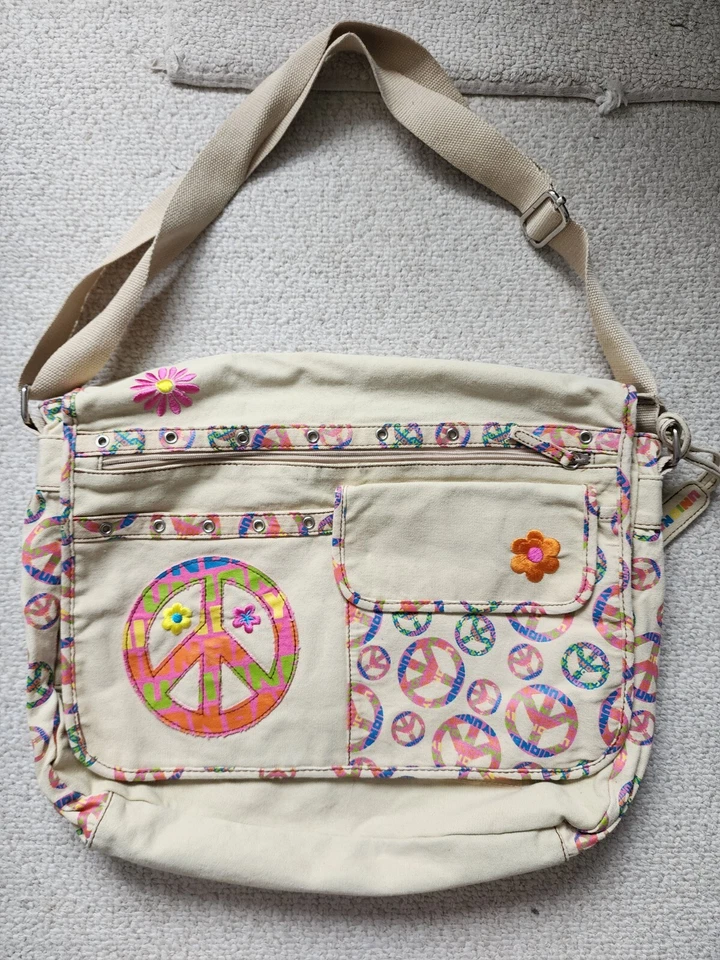 Union Bay Retro Beige Lona Bolso Mensajero Correa para el Hombro Cartera Multifuncional Foto 1 de 4