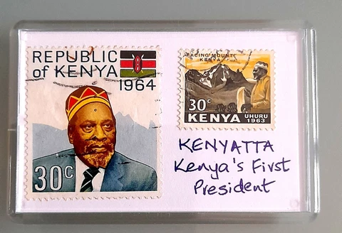 Kenyatta Stamps As Beautiful FRIDGE MAGNET HARIASTAMP 1963/64 Memories Historic Cover