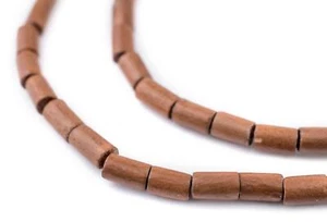 Light Brown Tube Natural Wood Beads 7x5mm 16 Inch Strand - Picture 1 of 2
