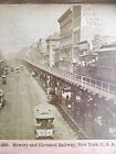 Stereoview Victorian Photo Bowery &amp; Elevated Railway 1891 New York USA Kilburn