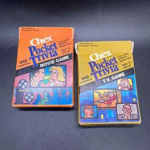 Vintage Decks Chex Pocket Trivia Card Games Hoyle 1984 Movies and TV - Picture 1 of 4