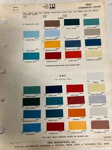 1967 FORD, G.M.C. TRUCK COMMERCIAL P.P.G., DITZLER Ex Paint Color Chip ORIG - Bild 1 von 1