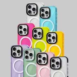 Transparent Neon Color MagSafe Case for iPhone 16, 15, 14, 13, 12, 11 Pro Max - Picture 1 of 15