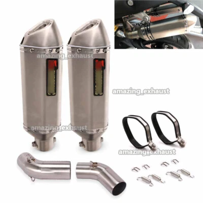 Slip On For Ducati Monster 696 796 795 1100 Exhaust Muffler Mid Link Pipe Escape - Image 1 of 4