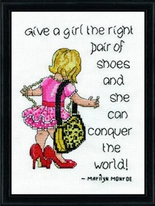 Right Pair of Shoes Girl Counted Cross Stitch Kit - Picture 1 of 1