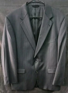 Traje Blazer Burberry para Hombre 46R 2 Botones Gris Rayas 100% Lana Usado en Excelente Condición - Imagen 1 de 8