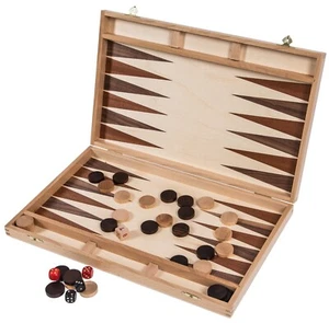 SQUARE - Backgammon aus Holz - 40 BUCHE - Brettspiel aus Intarsien - Bild 1 von 3