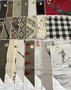 OLD HICKORY FURNITURE Designer Textile Fabric Sample Book 13” Swatches Lot Of 22 - Picture 1 of 11