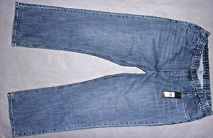 Men's NBZ Apparel Pull-On Full Elastic Waist Straight Leg Blue Jeans 40 x 32 NWT - Picture 1 of 3