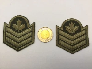 2 Canadian Military Patches Army Combat Sergeant Canadian Insignia Iron-on/Sew - Bild 1 von 1
