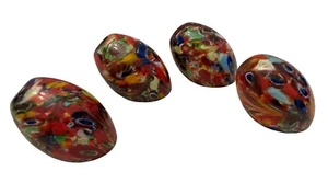 Set 4 paralumi a sospensione in vetro stile Murano Millefiore con custodia - Foto 1 di 7