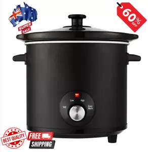 3L Slow Cooker with 2 Heat Settings Keep Warm Function Iron Housing Ceramic Pot - Picture 1 of 8