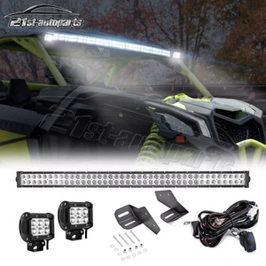 Para 17-25 Can-Am Maverick X3 Techo 42" Barra de Luz LED Vainas Soporte Kit de Alambres - Imagen 1 de 10