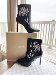 Michael Kors Viera Damen-Stiefel mit schwarzem Lederschmuck Größe 8M $ 325 NEU - Bild 1 von 18