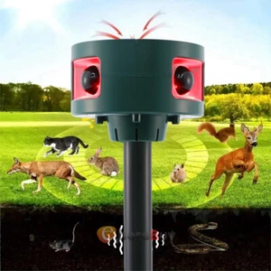 Upgraded Solar Ultrasonic Animal Repellent Dog Cat Skunk Deer Raccoon For Garden - Picture 1 of 51
