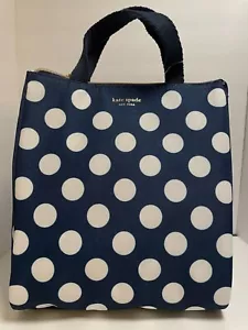 Kate Spade Blue and White Polka Dot Insulated Lunch Bag NWT - Picture 1 of 8