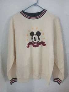 Vintage Disney Mickey & Co. Mickey Mouse Crewneck Sweatshirt Cream Large - Picture 1 of 4