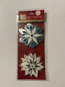 Pegatinas de Navidad K&Company - Portapapeles Copo de Nieve - Nuevas en Paquete - Imagen 1 de 5