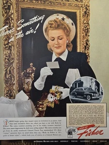 Body By Fisher Pretty Lady Patriotic Beret Foyer Baroque Decor Print Ad 1941 - Imagen 1 de 4