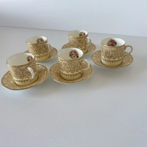 Rare Antique George Jones & Sons Crescent China 5-Piece Demitasse Espresso Set - Picture 1 of 18