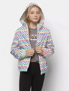 VANS Kastle Rainbow Checkered Mesh Hooded Full Zip Windbreaker Jacket Medium - Picture 1 of 13