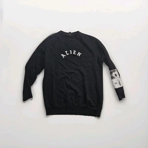 Drop Dead Black Alien Cotton Graphic Print Crew Neck Sweatshirt S - Bild 1 von 3