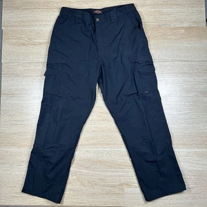 TruSpec Tactical Cargo Pants Mens 38x32 Dark Blue Ripstop Straight Elastic Waist - Picture 1 of 10