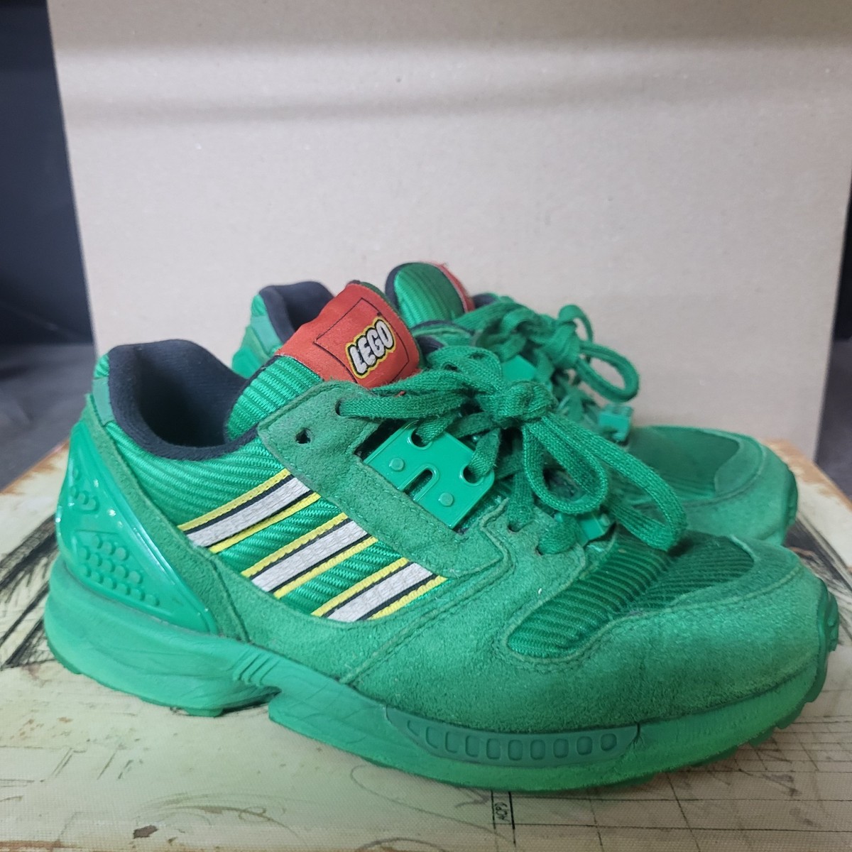Size 4.5 - LEGO x adidas ZX 8000 Color Pack - Green for sale