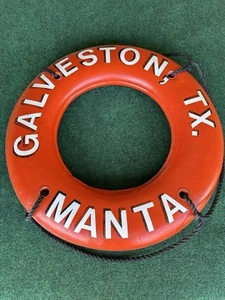 Vintage Antique Life Ring Buoy Boat Ship - Galveston - Manta 31” - Picture 1 of 17