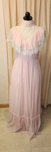 Vintage Long Pink "Gunne Style" Dress * 12 But See Measurements Given *GUC - Picture 1 of 15
