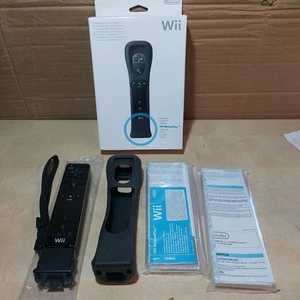 Wii Controller With Motion Plus Adapter Boxed Black With Manuals - Tested Works - Bild 1 von 8