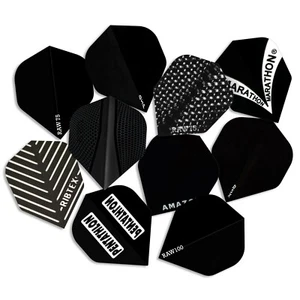 30 einfache schwarze Darts Flights (10 Sets) Standardform verschiedene gemischte Marken - Bild 1 von 1
