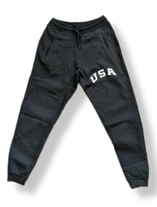 Premium USA Lifestyle Athletic Black Jogger Sweatpants Cotton Blend Size MED NEW - Picture 1 of 9