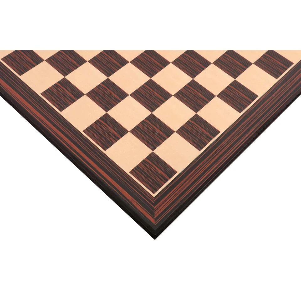 21" Tiger Ebony & Maple Wood Printed Chess Board- 55mm square- Matt Finish - Image 1 of 4