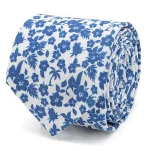 Tropical Blue Men’s Tie - Picture 1 of 5